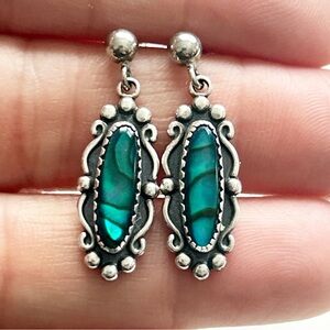 Vintage Southwestern Abalone Sterling Silver Earrings